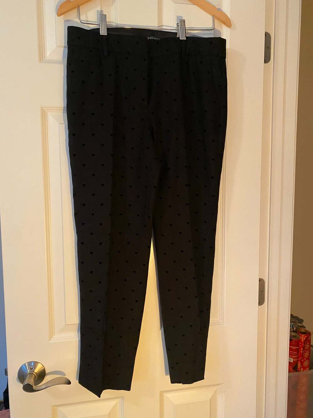 Talbots Velvet NWT Hampshire Ankle Embossed hearts Straight leg